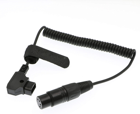 Купить XLR 4 Pin Female To D Tap Coiled Power Cable For Practilite 602 DSLR Camcorder Sony F55 SXS Камера для фотосъемки и видеосъемки онлайн изготовление